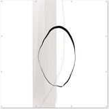 Poster de jardin - Line art - Cercle - Pastel - Abstrait - 200x200 cm - Poster de jardin pour extérieur