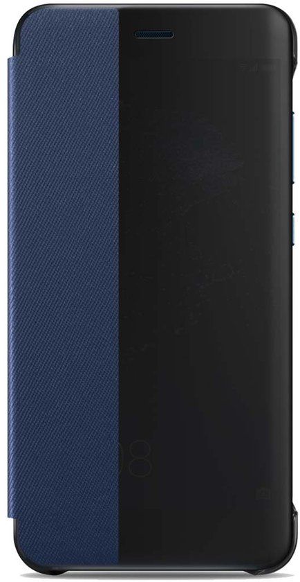 Huawei P10 Lite View Flip Cover - Zwart/Blauw