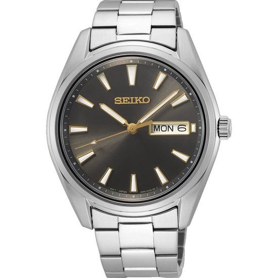 Seiko SUR343P1 Herenhorloge - Zwart - Saffierglas - 40mm - Zilverkleurig