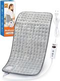 Coussin chauffant avec arrêt automatique après 1,5 heure, adapté pour le dos, la nuque et les épaules. Coussin chauffant électrique avec 10 niveaux de température et technologie de chauffage rapide. Dimensions : 30 x