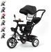 Tricycle pour enfants - Avec barre de poussée - Siège pivotant - Grandes roues - Panier & sac - Convient aux enfants de 1 à 5 ans - Capacité de charge >20 kg - Noir