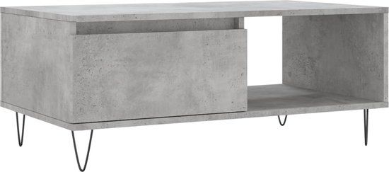 vidaXL Salontafel 90x50x36,5 cm bewerkt hout betongrijs