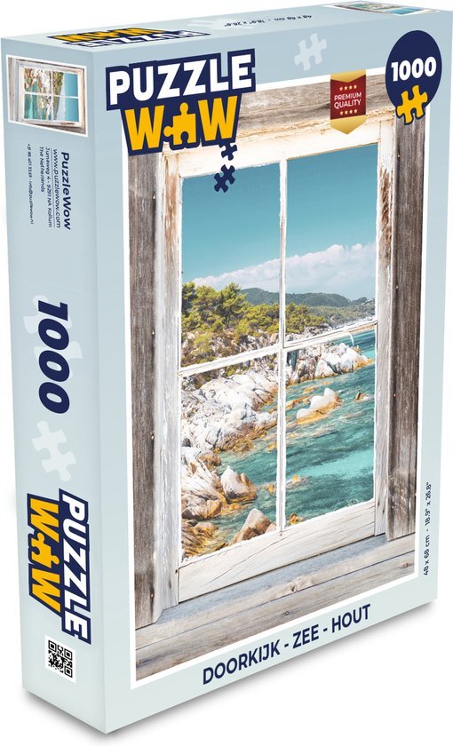 MuchoWow Puzzel Doorkijk - Zee - Hout - Legpuzzel - Puzzel 1000 stukjes volwassenen