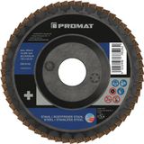 Promat/Tecwerk Lamellenschijf ZA40Q-B 2in1 d. 125 mm korrel 60 plat RVS/staal zirkoniumkorund