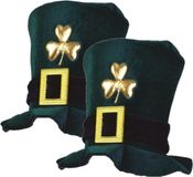 Merkloos St. Patrick's Day Hoog Hoed Verkleedhoofddeksel - Groen - Unisex - Volwassenen - 2 Stuks