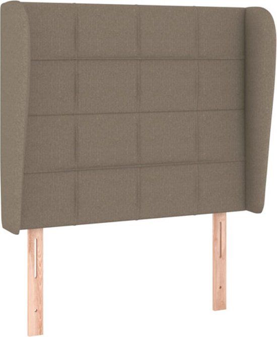 vidaXL Hoofdbord met randen 83x23x118/128 cm stof taupe