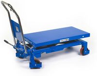 HBM verrijdbare werktafel / heftafel 1000 kg blauw