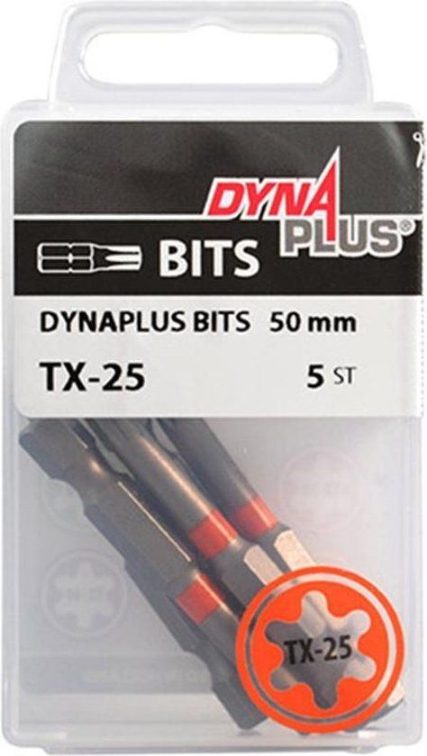 Dynaplus Schroefbit Torx 25 50mm Oranje (5 stuks)