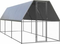 vidaXL Buitenhok voor kippen 2x6x2 m gegalvaniseerd staal