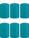 Trend Candles Cilinderkaars/stompkaars - 6x - turquoise - 5 x 8 cm - 18 branduren
