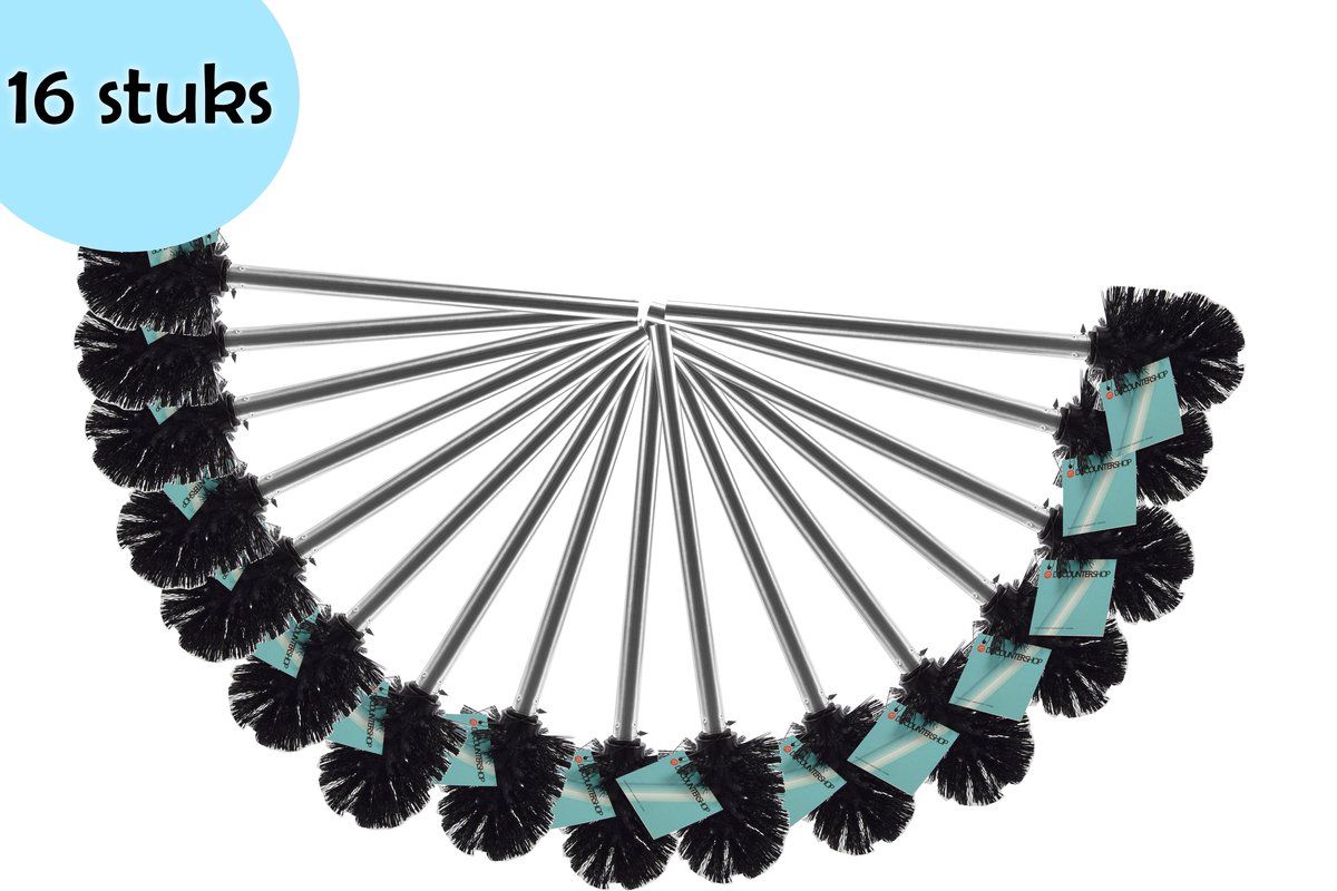 discountershop Losse toiletborstel universele RVS Toiletborstel Set - 16 Stuks WC-borstel WC Toilet Borstel Borstels Toiletborstels