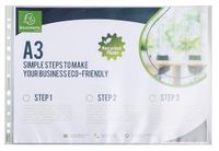 Exacompta 5x Zakje met 10 geperforeerde showtassen in gerecycled PP Forever 9/100e - A3 - Doorschijnend