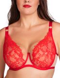 Vivisence Elegante Zachte Beha Met Kant Voor Vrouwen Beugelbeha Met Liftend Effect Verstelbare Bandjes En Goudkleurige Details Vrouwelijke Lingerie Voor Comfort En Ondersteuning, Rood,100D