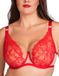 Vivisence Elegante Zachte Beha Met Kant Voor Vrouwen Beugelbeha Met Liftend Effect Verstelbare Bandjes En Goudkleurige Details Vrouwelijke Lingerie Voor Comfort En Ondersteuning, Rood,100D