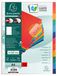 Exacompta tabbladen glanskarton 12 neutrale tabs gekleurd A4