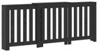 vidaXL Cache-radiateur, noir, aspect chêne, 205 x 21,5 x 83,5 cm