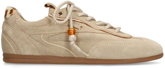 Manfield - Dames - Beige suède sneakers - Maat 42