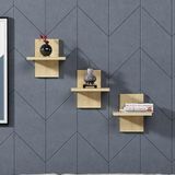 Stijlvolle wandplank, eiken afwerking, 25,4 x 17,6 x 25,4 cm, 100% melamine gecoat deeltjesbord, 18 mm dik, veelzijdige opbergoplossing voor thuis en op kantoor