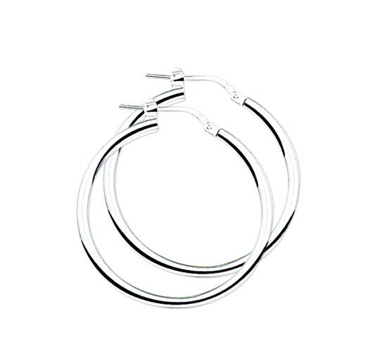 The Jewelry Collection Oorringen Ronde Buis - Zilver