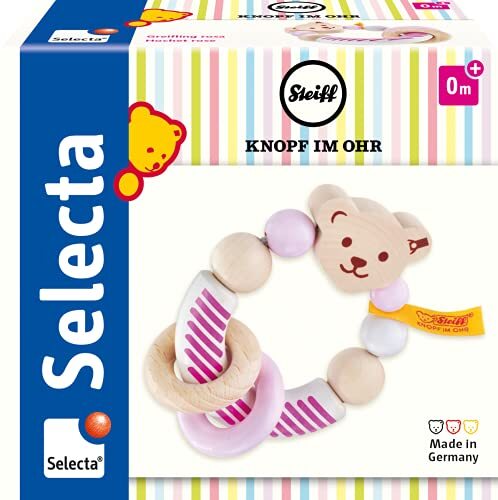 Selecta Greep van hout, roze, 9,5 cm, Steiff by