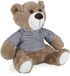 Relaxdays Deurstopper teddybeer, vloer, binnen, stof, dier, decoratieve stopper, 21 x 22 x 15 cm, lichtbruin