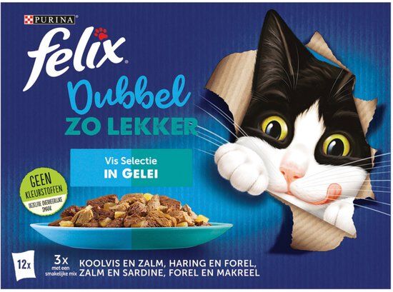Felix Kattenvoer Vis Selectie in Gelei 12x85g