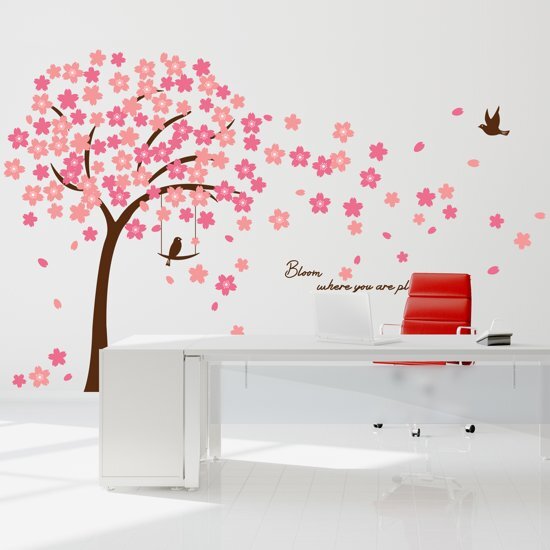 Walplus Muursticker 180 x 320 cm - Dubbele Kersenbloesem