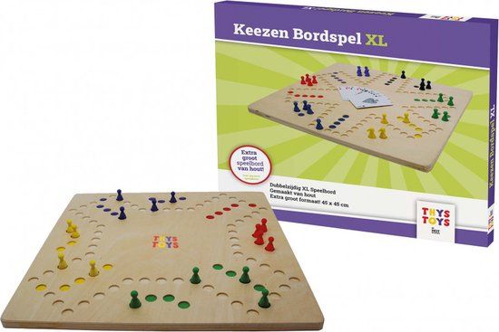 ThysToys Keezenspel XL - Extra Groot - Hout - Deluxe - Dubbelzijdig - Bordspel