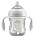 Chicco Transition Cup Druppelvrije beker voor baby's, 200 ml, 1 flesbeker vanaf 4 maanden om te leren drinken, met ergonomische siliconen tuit, dubbel antiolisch ventiel, BPA-vrij, grijs