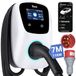 Tera Smart EV oplader type 2 Wallbox met app, 11 kW, 16 A, 400 V, CE & TÜV met wifi en bluetooth, 7 m laadkabel met opladerhouder, thuis, Wallbox CEE, 3-fasen stekker voor EVs & PHEV W01, wit