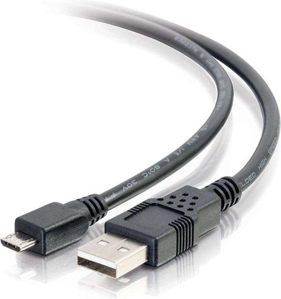 CablesToGo 2 m USB 2.0 A naar Micro B-kabel M/M - Zwart