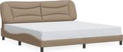 vidaXL Cadre de lit cuir synthétique Cappuccino 200x200 cm