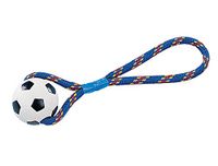 Nobby Massief rubberen bal met touw 8 cm
