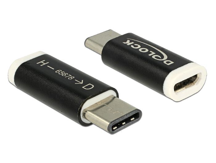 DeLOCK 65678 - Adapter - Wit, Zwart - 28mm x 10mm x 6mm