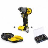 Stanley FATMAX V20 SFMCF830B Brushless Clé à chocs sans balai 18V – Batterie 2,0Ah, Chargeur et jeu de 36 embouts