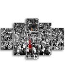 Homemania Basketbalafbeelding, 5-delig, voor woonkamer, slaapkamer, meerkleurig, 95 x 0,3 x 60 cm, HM205MDF046, MDF