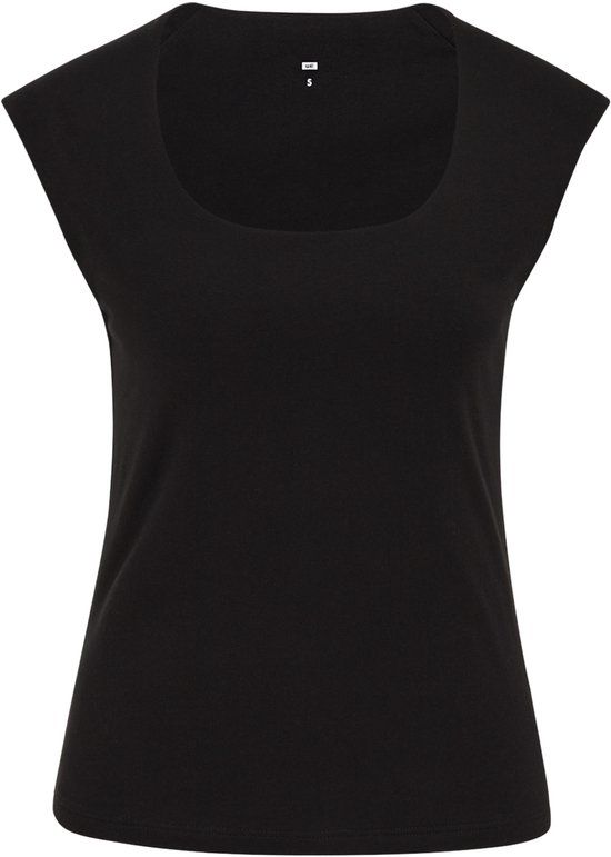 WE Fashion Dames singlet Zwart Katoen XS