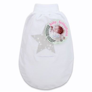 babybay slip bag grijs appliqué ster grijs groot - Wit