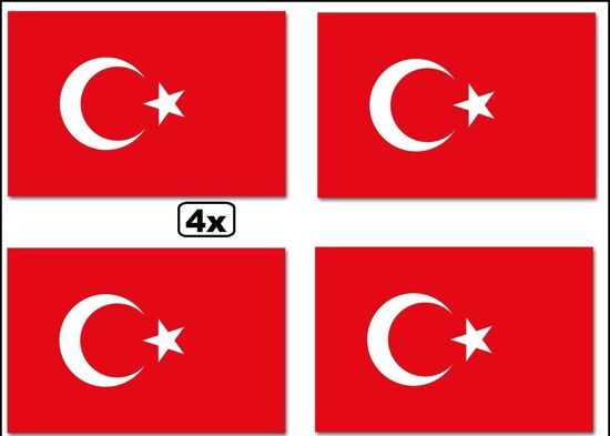 Themaparty 4x Vlag Turkije 90x150 cm