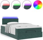 vidaXL Ottomaans bed met matras en LED's 120x200cm fluweel donkergroen