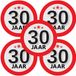 Bellatio Decorations 30 jaar leeftijd sticker - 10x - rond - Dia 9 cm - 30 jaar verjaardag - jubileum - leeftijd versiering