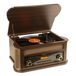 Fenton Memphis Retro platine vinyle avec radio FM et DAB, lecteur cassette - Brun foncé