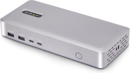 StarTech.com USB4 Docking Station - USB-C 40Gbps, Dual HDMI, 2x 4K 60Hz, Multi-Monitor, 6x USB, 2.5GbE, 100W PD - Silver