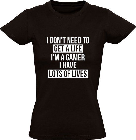 Sol's Gamer Life Dames T-shirt - Zwart - Maat L