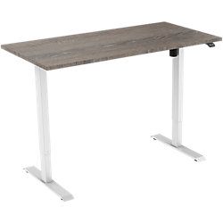 Euroseats Zit- sta bureau 1-motor Wit, eiken 160 x 80 x 123,05 cm