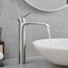 Ibenzoa® Robinet de baignoire cascade moderne avec fonction de mélange à levier unique en nickel brossé