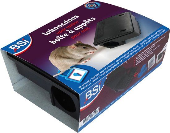 BSI Ratten Lokaasdoos XL – Extra Grote Voerdoos voor Ratten & Muizen – Afsluitbaar – 24 x 19 x 9,5 cm