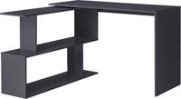 en.casa Hoekbureau met open kast Arendal 120x50x76,5 cm donkergrijs