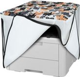 kwmobile Housse en lin pour Brother DCP-L3560CDW / MFC-L3740CDWE Cover - Housse de protection pour imprimante - Design Chat