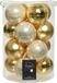 Decoris 18x stuks glazen kerstballen goud en champagne 8 cm - Kerstballen van glas